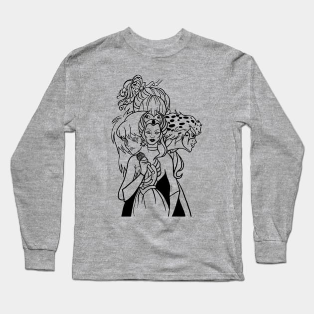 80sGirl outline Long Sleeve T-Shirt by Bhrnt